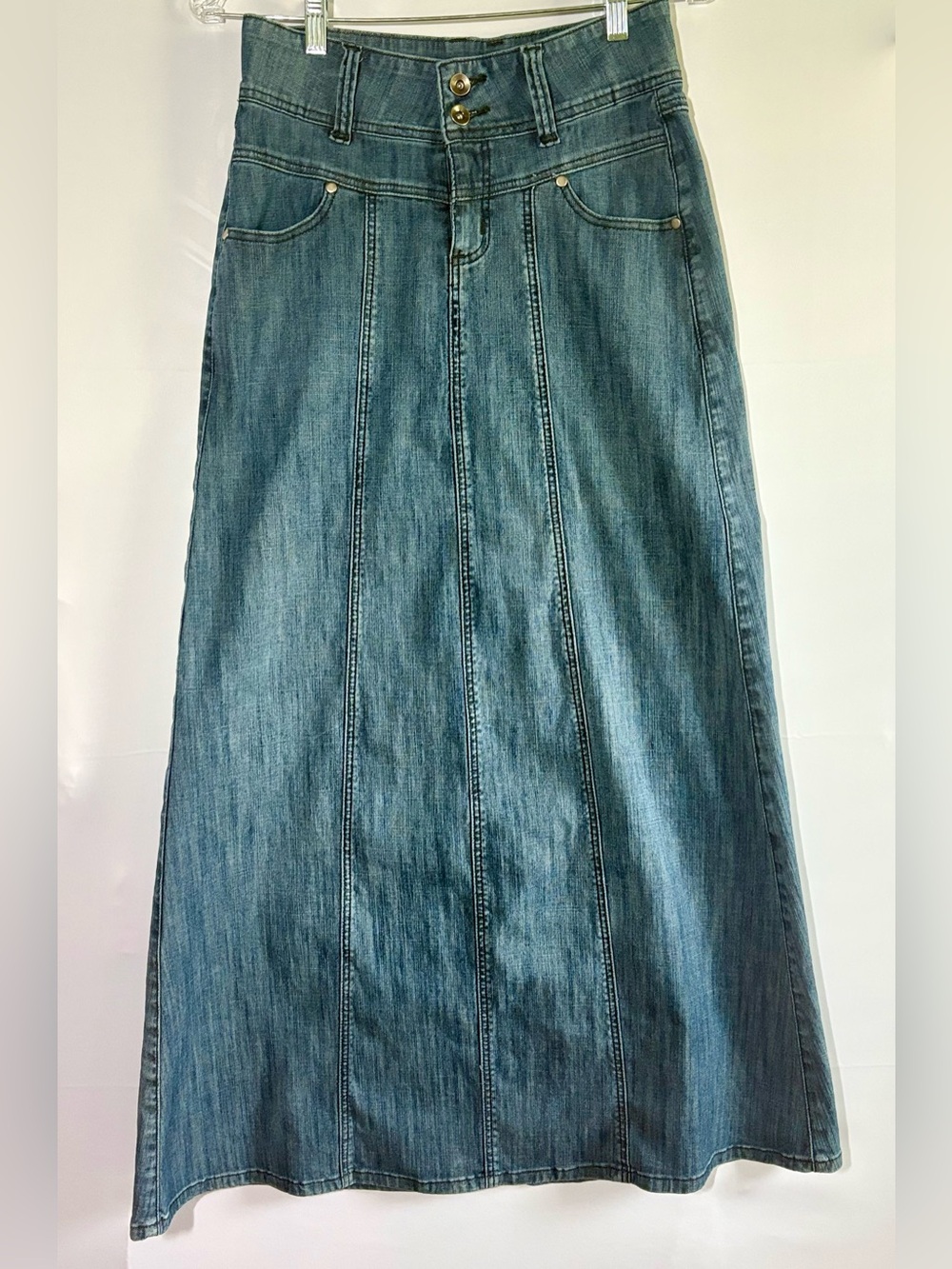 Y2K Denim Maxi Skirt